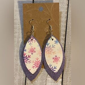 Snowflake Leather Earrings